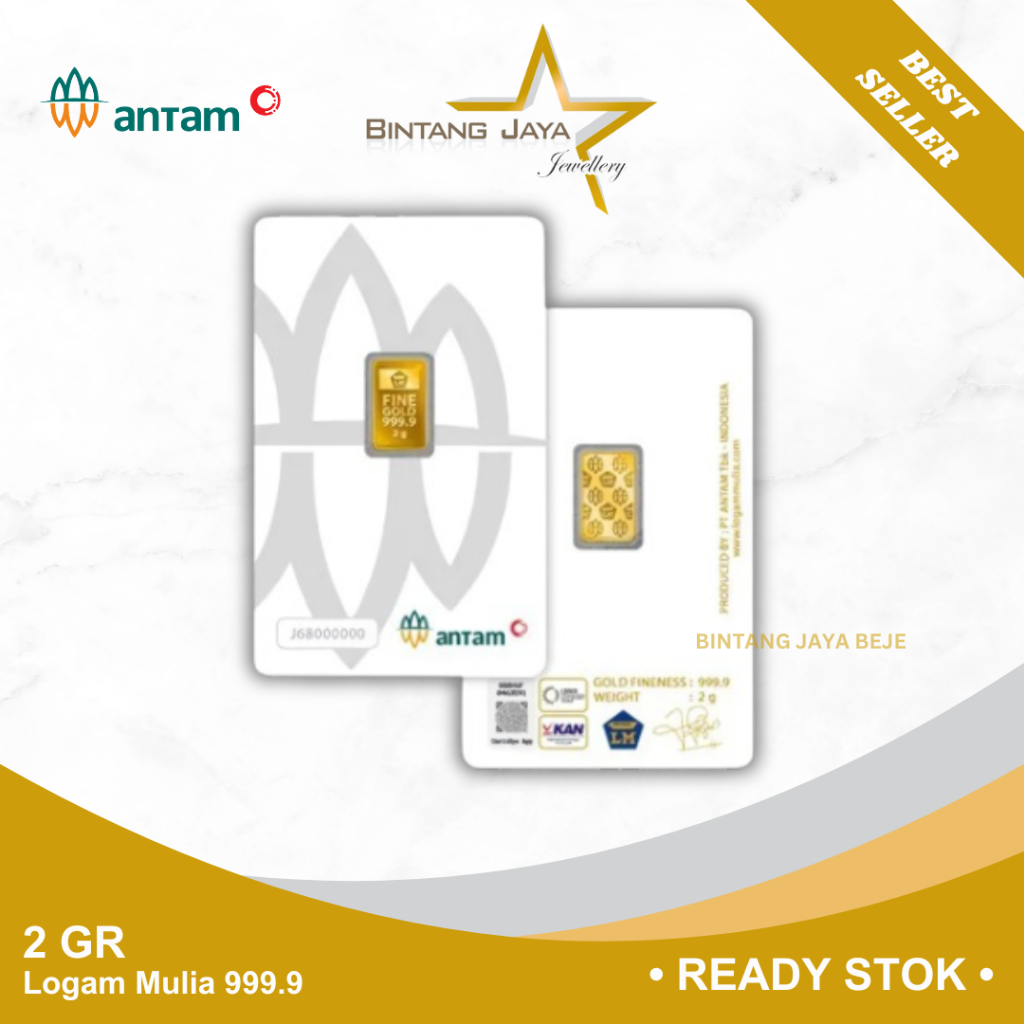 EMAS ANTAM LOGAM MULIA (LM) 2 gr gram Certieye Redmark Press Sertifikat Mas Antam Batangan Certi Cer