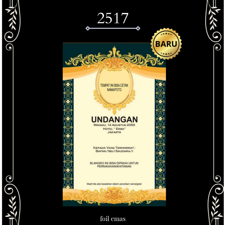 Blangko Undangan - Blangko Undangan Kosong - Blangko Undangan Murah - ERBA Blangko Undangan 2517