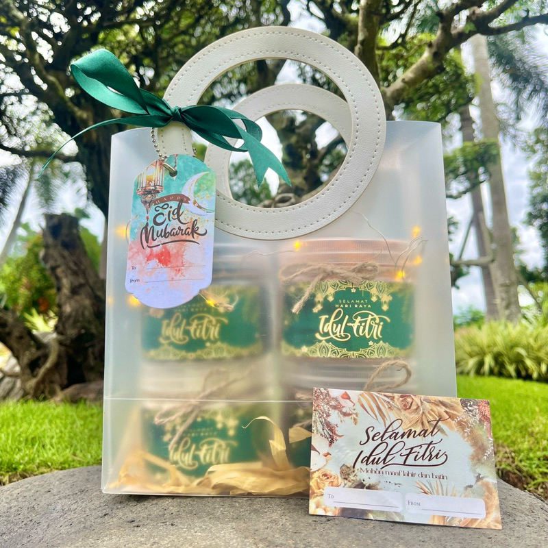 

HAMPERS KUE KERING LEBARAN TAS TRANSPARAN/GIFTBOXMURAH