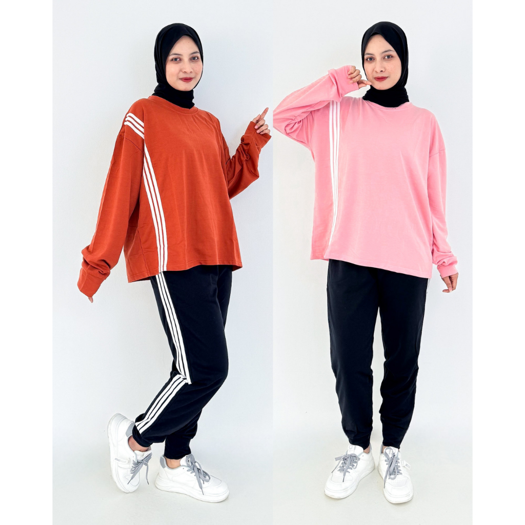 Baju Training Olahraga Muslim Wanita Setelan Jogger Fit M - XXL Lezahrasignature Set Olga Joger Baby