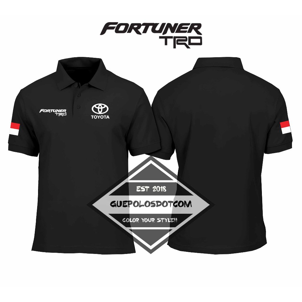 POLOSHIRT LOGO TOYOTA FORTUNER TRD - Baju Berkerah Toyota Fortuner TRD - POLO KERAH FORTUNER TRD - P