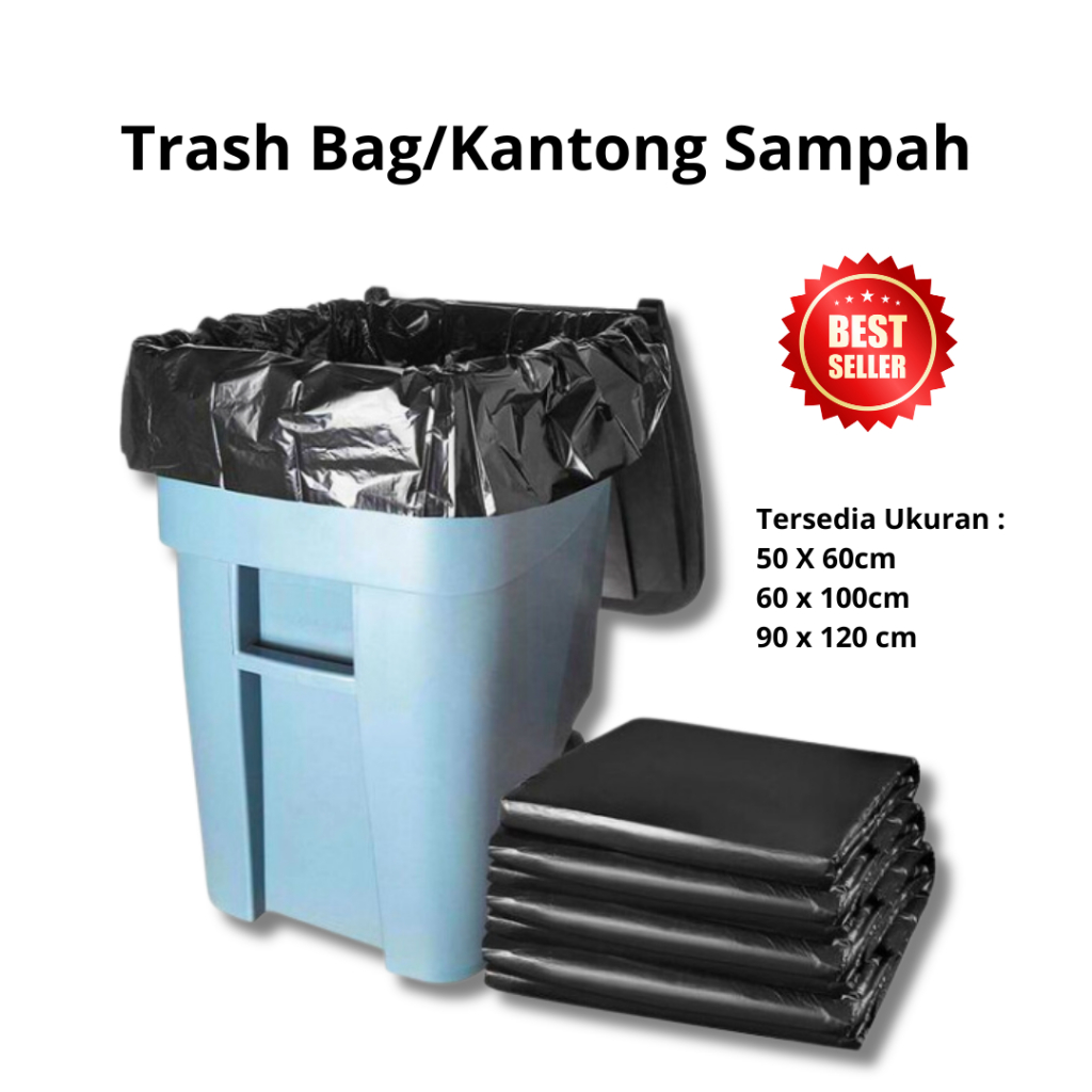 Trash Bag Kantong Plastik Sampah Hitam Eceran Per PCS / Kantong Sampah/Trash Bag Murah