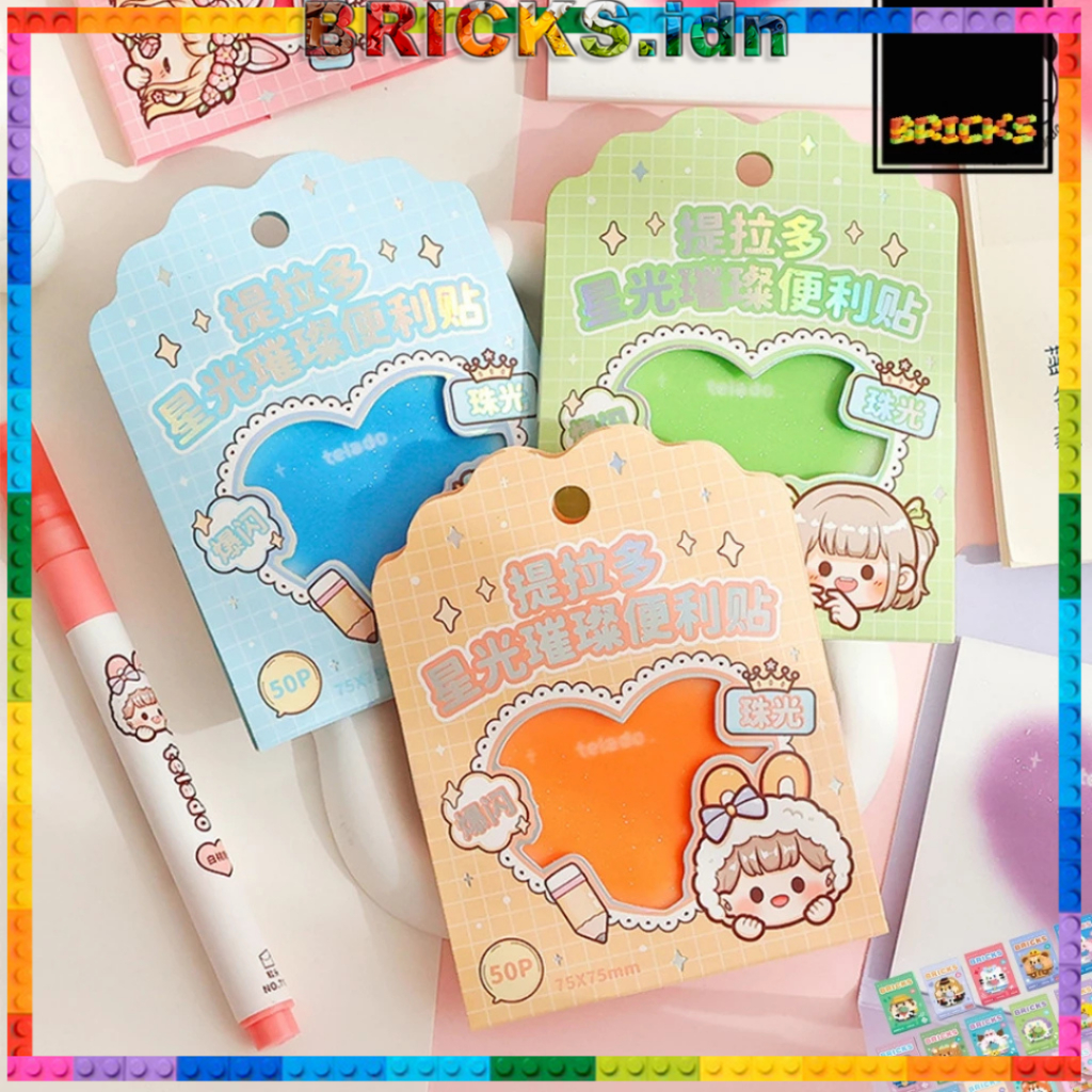 

Transparan Memo Notepad Warna Warni Aesthetic Mini Lucu Motif Love Bling Series TLD158