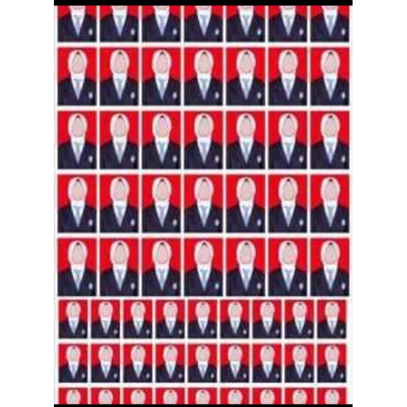 

cetak pas foto lamaran kerja bisa ganti becgroun ukuran 4x6 isi 40/3x4