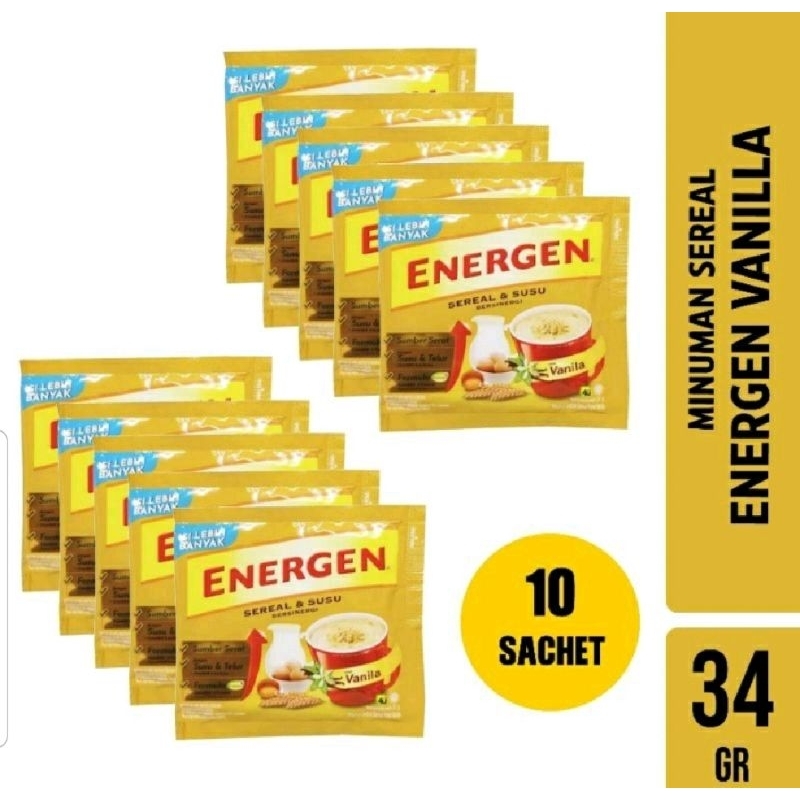 

Energen Vanilla | Susu Sereal Rasa Vanilla | 1 Renceng 10 Sachet 35gr