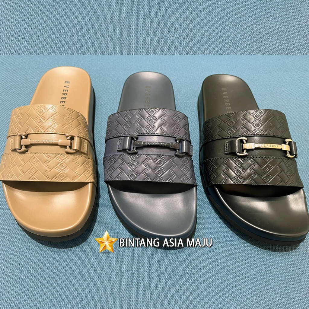 SANDAL EVERBEST PRIA ORIGINAL SENDAL SLIDE KULIT ASLI EM54