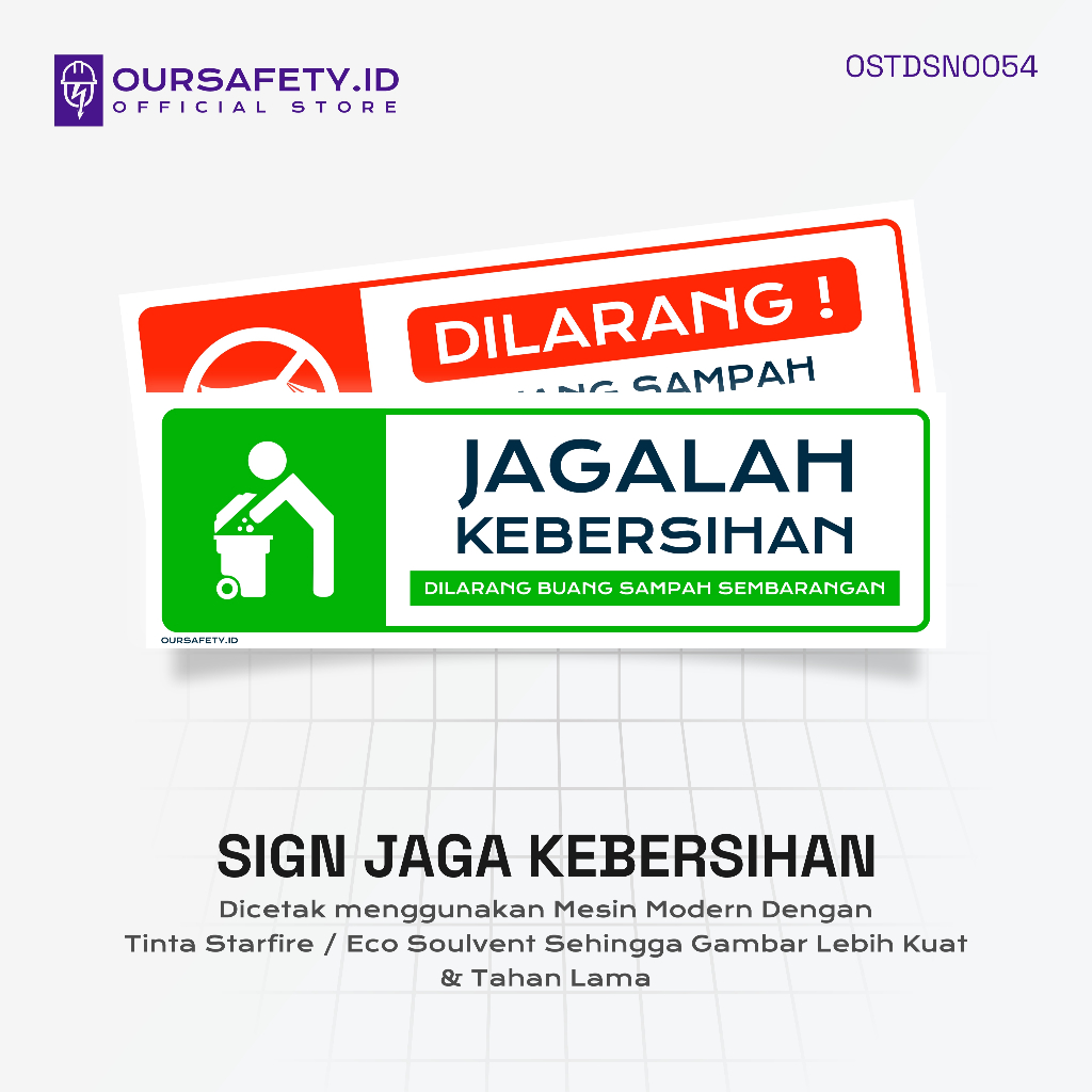 

Stiker Sign Jagalah Kebersihan | PREMIUM - OURSAFETY.ID