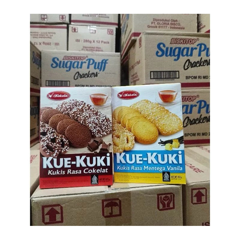 

Kokola Kue Kuki 80 gr x 24 pack Coklat Butter Vanila 1 karton Snack Hajatan Hampers