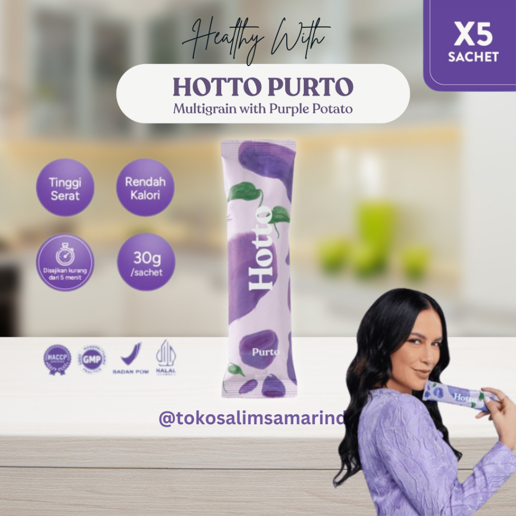 

Hotto Purto Multigrain with Purple Potato (Ubi Ungu) Oat Superfood BPOM - 5 Sachet