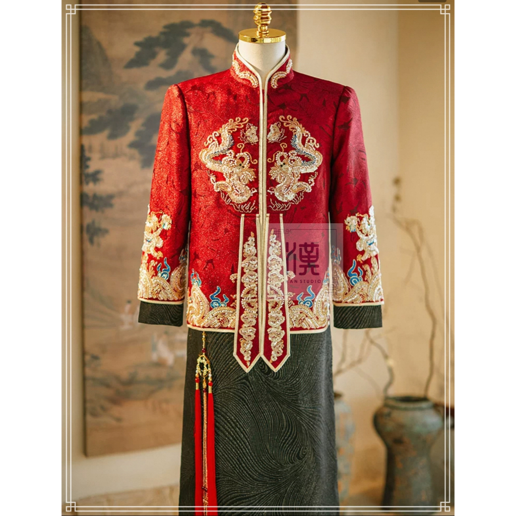 CHEONG SAM PRIA CHINESE BAJU SANGJIT MERAH SET XINCIA CHEONGSAM HS0301