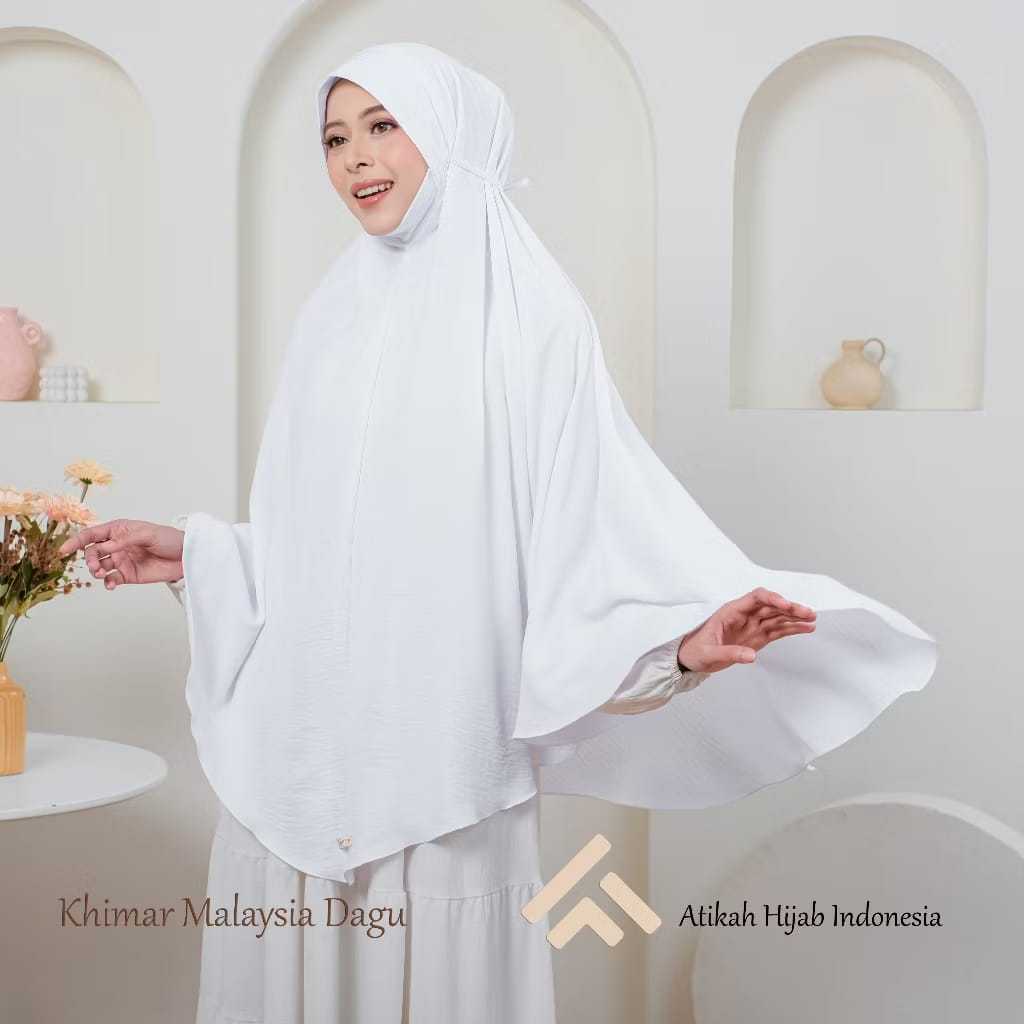 khimar Hijab Dagu Tali Crinkle Airflow XXL Jumbo Tanpa Pet Busa Long Cover