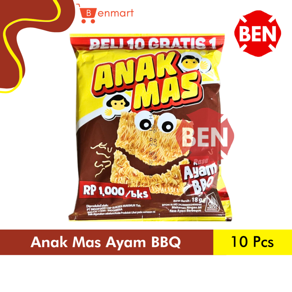 

Snack Mi Anak Mas AYAM GEPREK / AYAM BBQ 1 Renceng - Makanan Ringan Mie Remes Kremes Barbeque