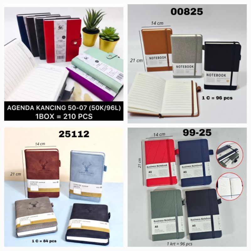 

BUKU Notes Catatan AGENDA A7 KANCING C50 (Isi 175 Halaman, T 15 cm x P 11 cm)