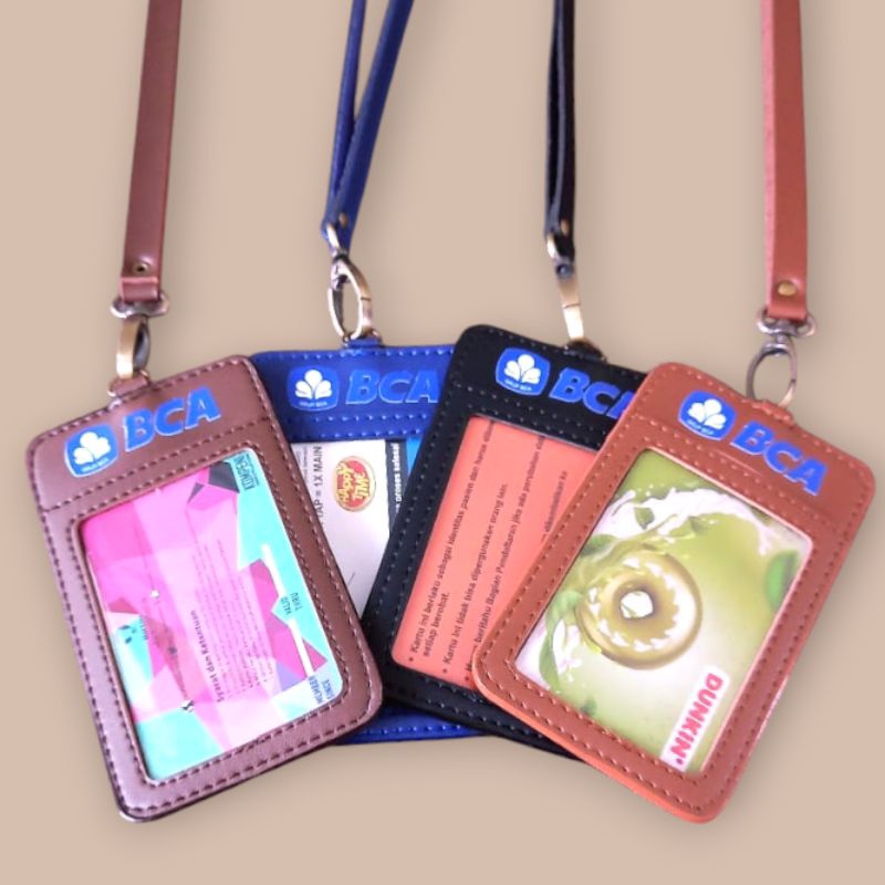 

Lanyard BCA | Id Card Holder Name Tag Kulit Model Simpel Elegant