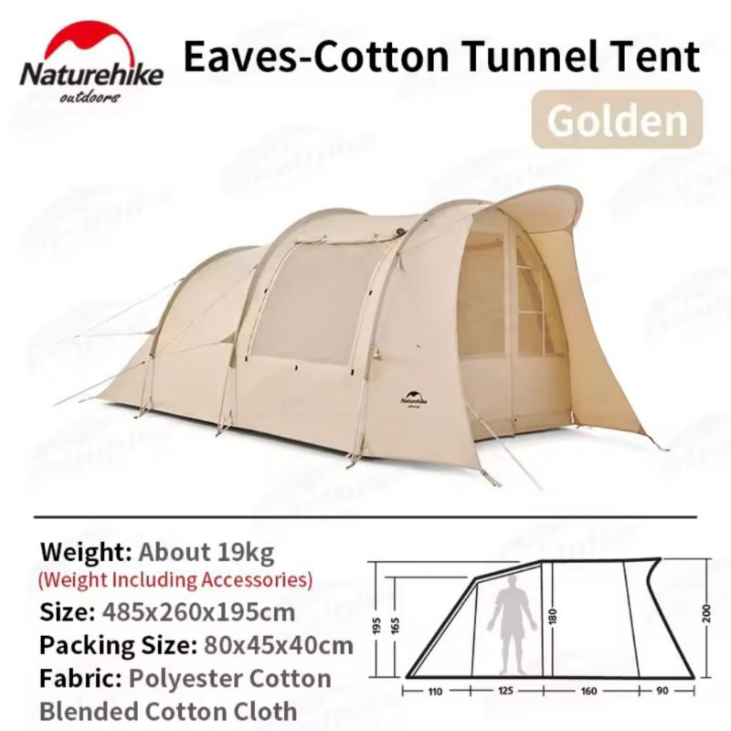 Tenda Tunnel Naturehike Eaves Cotton Tunnel Tent NH22ZP010
