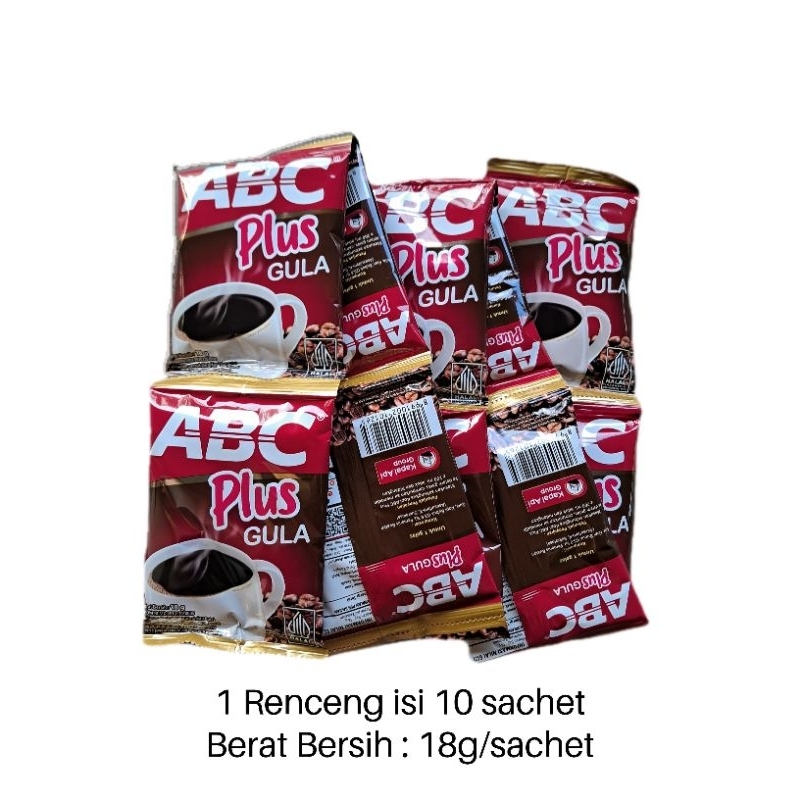 

Kopi ABC Plus Gula 1 renceng isi 10 sachet