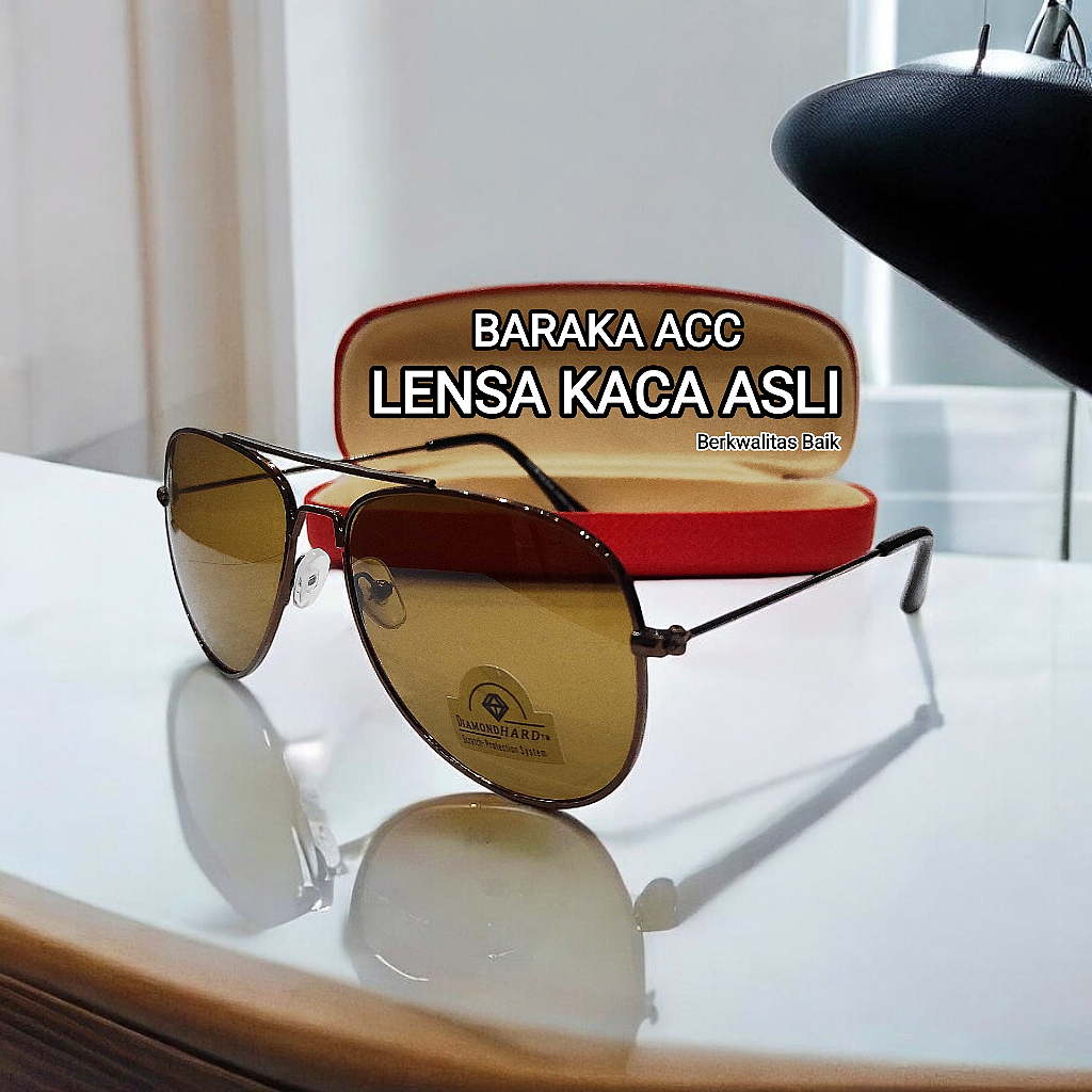 Kacamata Gaya Fashion Lensa Kaca Asli Baraka Acc Bisa Digunakan Pria Wanita Elegant