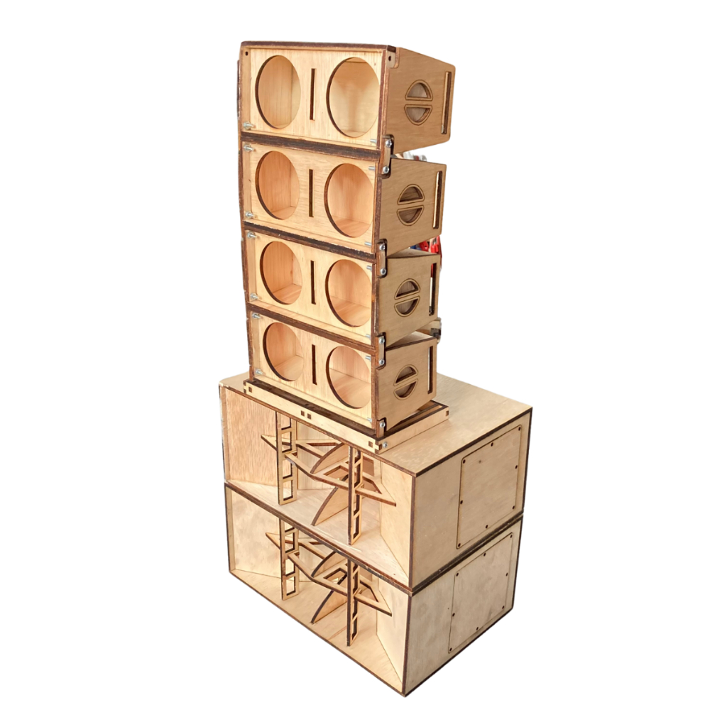 Paket 2 Sub Box CLA 3 Inch Double Plus 4 Box Line Array 2 Inch Double Fullset Braket dan Flybar Siap