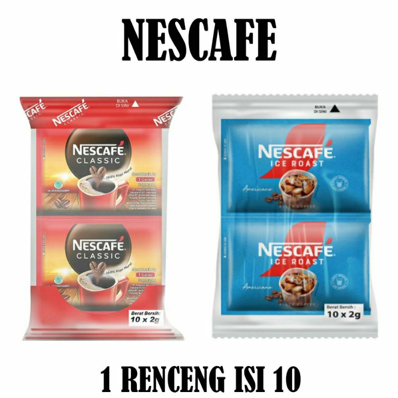 

NESCAFE CLASSIC BAG ISI 10 SACHET MIX NESCAFE ICE ROAS AMERICANO BAG ISI 10 SACHET