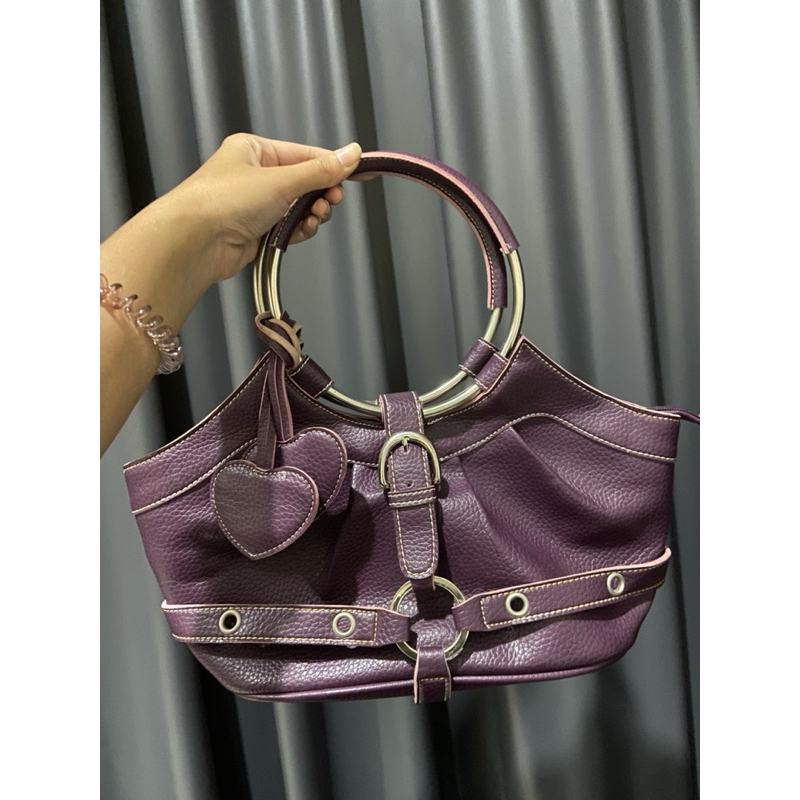 Tas Tangan Kulit Asli Ungu / Hand Bag Preloved