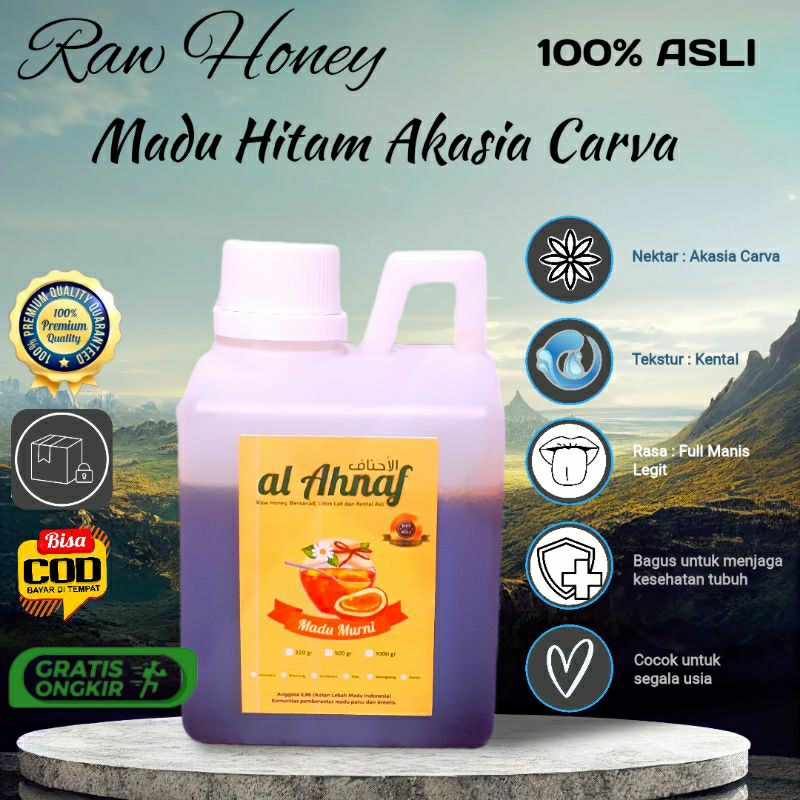 

Madu Asli 100% Murni Alami Original Tanpa Campuran - Madu Hitam Riau - Madu Murni - Raw Honey - Nektar Akasia Carva 500gram