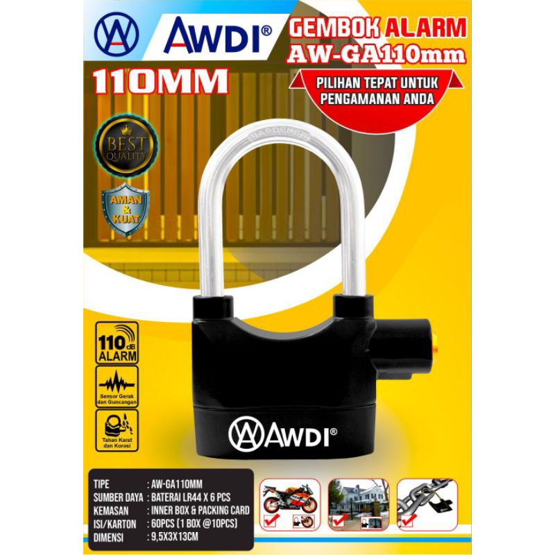 Gembok Alarm Anti Maling (Alarm lock , Kunci Gembok Alarm )