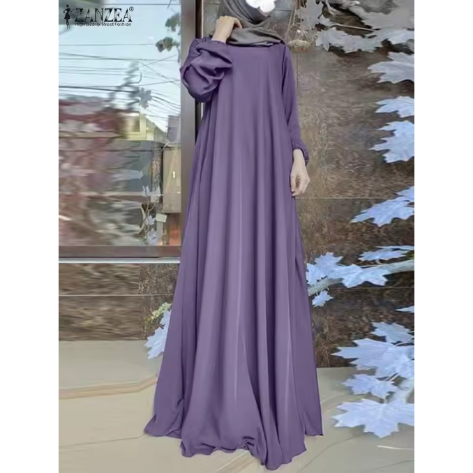 Fashion Muslim Dress Wanita Turki Abaya Gamis Lengan Panjang Maxi Sundress Vestido Dubai Kaftan Paka