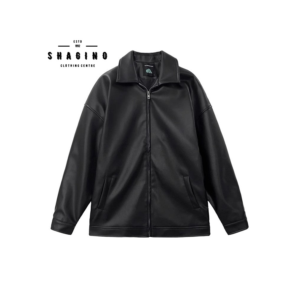 Shagino | Terbaru Leather Viena Jaket Semi Kulit Original / Jaket Kulit Pria Korea Style / Jaket Kul