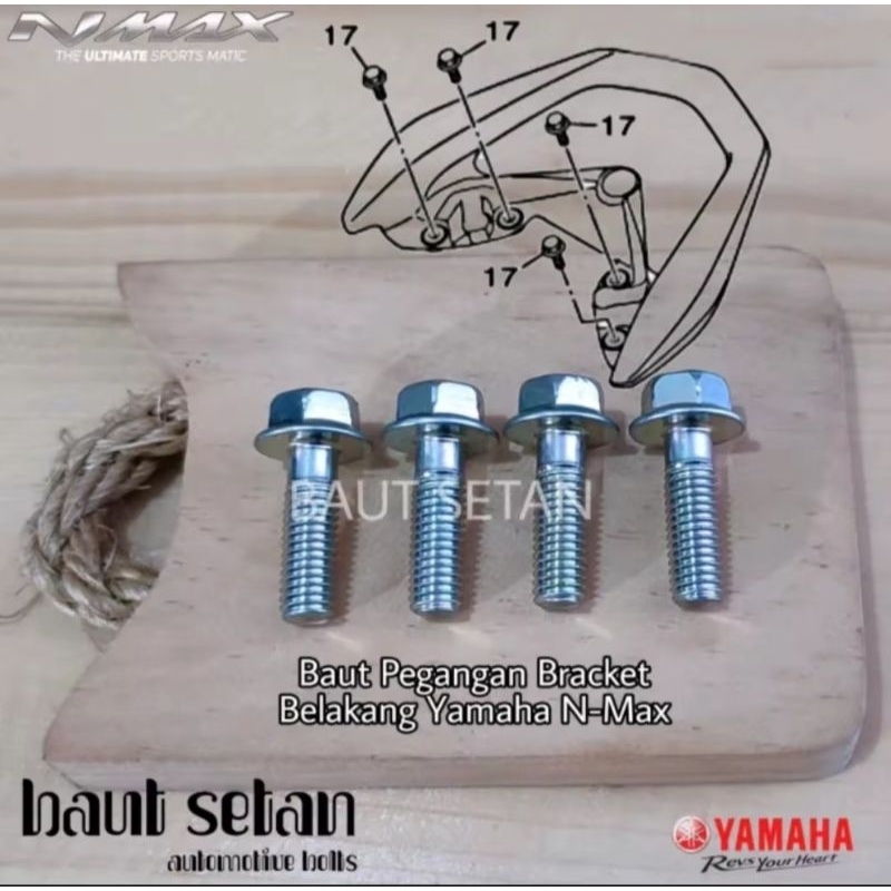 Baut behel belakang yamaha n-max/baut behel nmax original Baut behel belakang yamaha n-max/baut behe