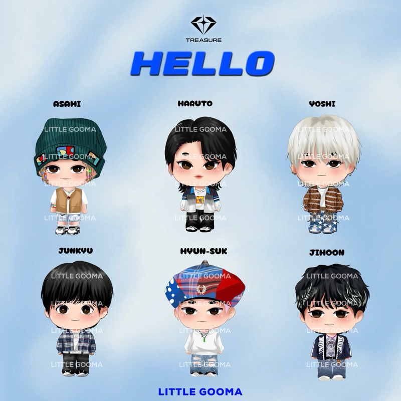 Keychain TREASURE Hello by Little Gooma - Gantungan Kunci Treasure - Gantungan Kunci Treasure - Keyc