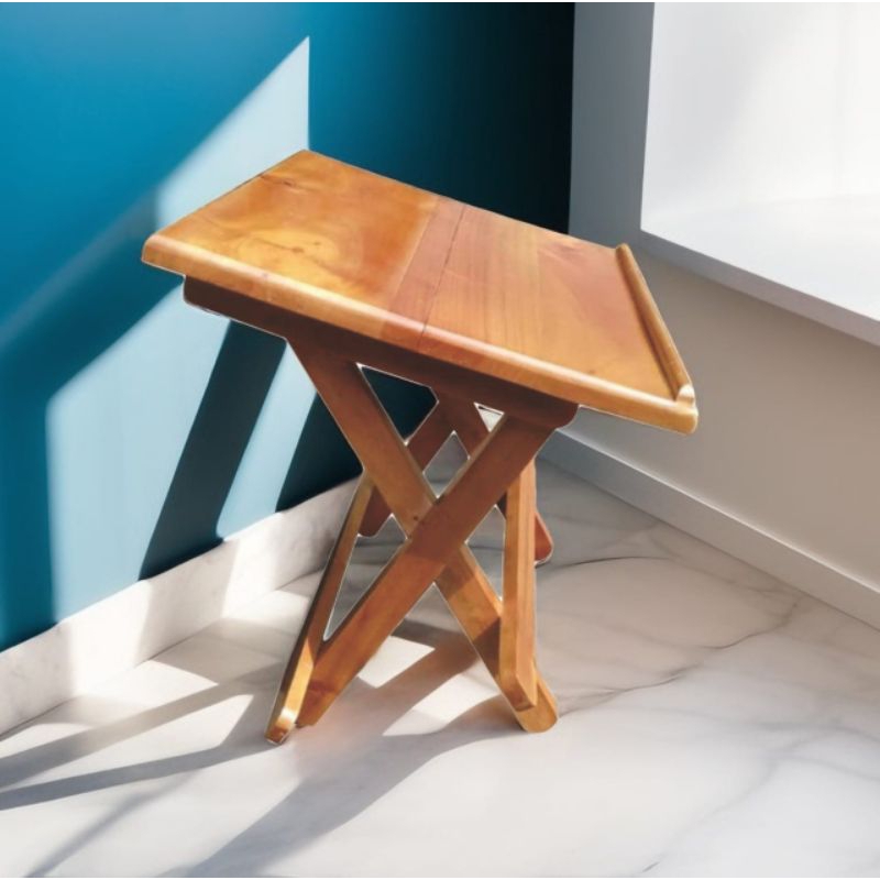 Meja Lipat Kayu Meja Portable Rehal Al Qur'an Meja Belajar