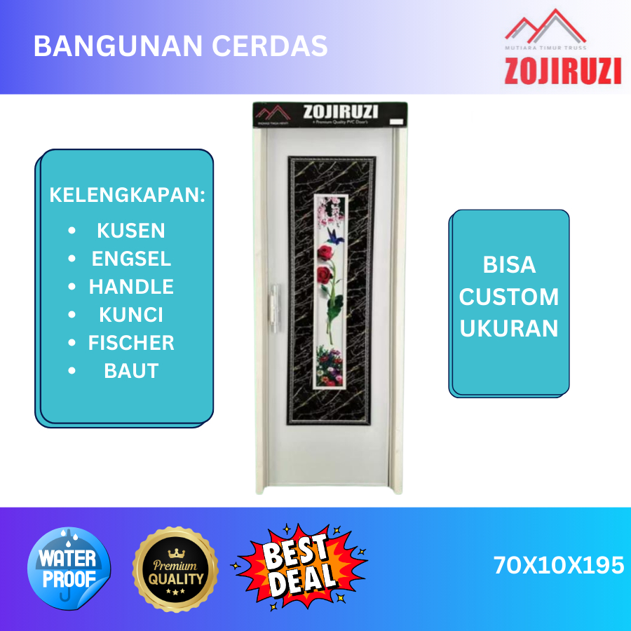Pintu Kamar Mandi PVC Minimalis Plafon Premium | Terima Custom