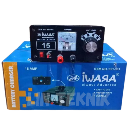 IWARA Battery Charger Accu 15 Ampere - Charger Aki Cas Aki Mobil Motor Casan Accu 15 A