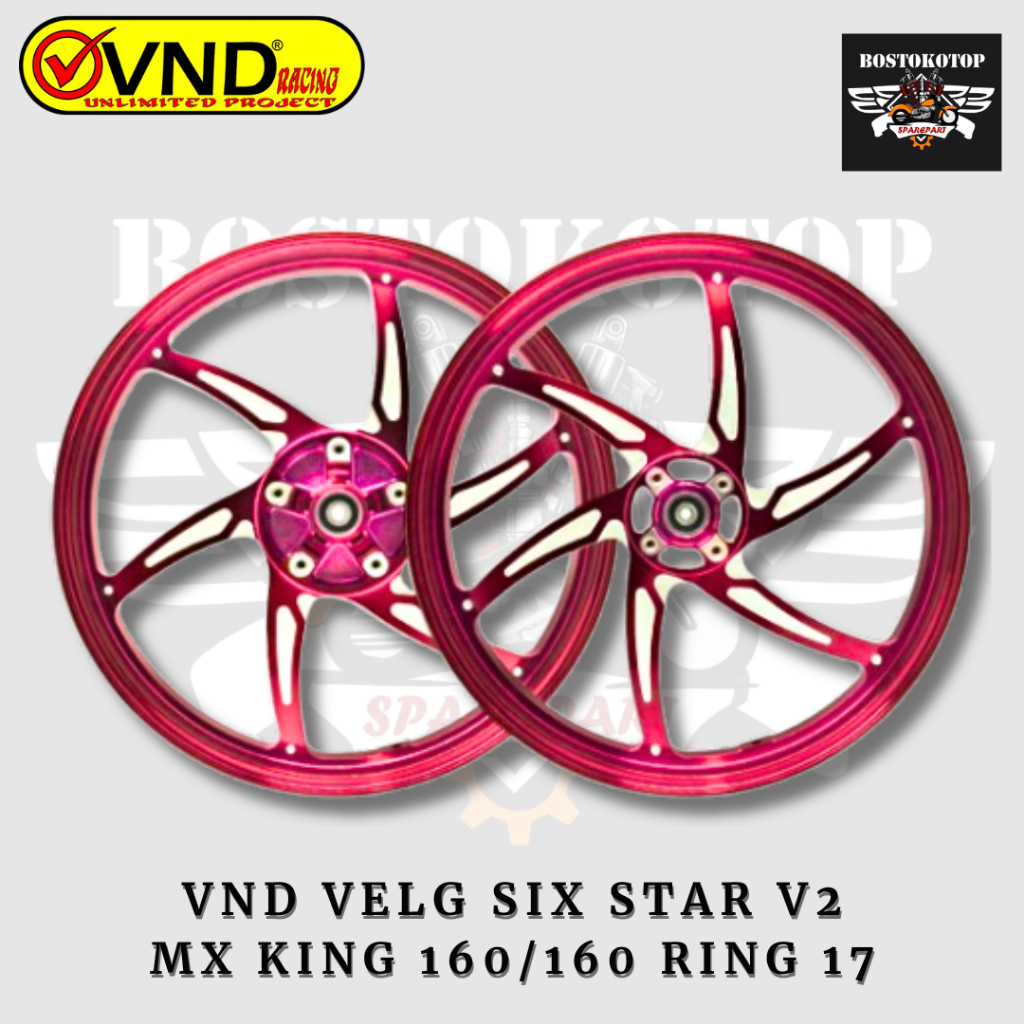VND Velg Racing Tipe Six Star V2 Gen 2 Ukuran 160 160 Ring 17 Motor MX King Original
