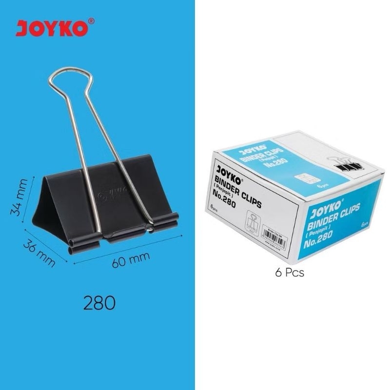

BINDER CLIP JOYKO 280 HITAM [6 PCS]