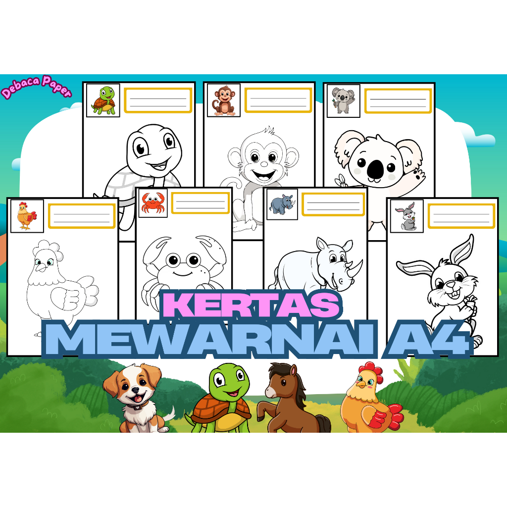 

Kertas Mewarnai HVS A4/ Kertas Bergambar | Tipe 3 | Debaca Paper