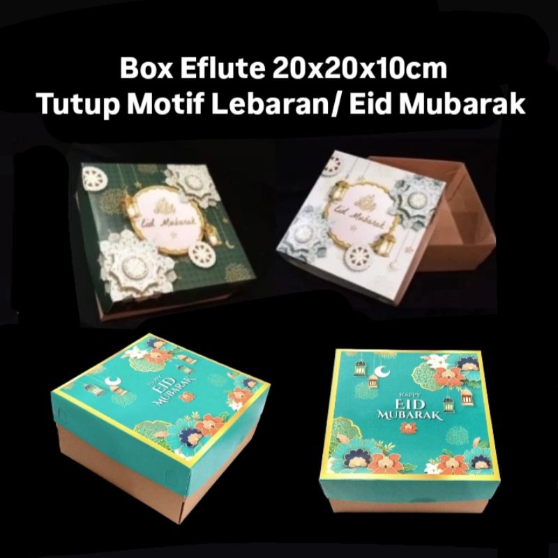 

Box Eflute 20x20x10cm Tutup Duplex motif LEBARAN