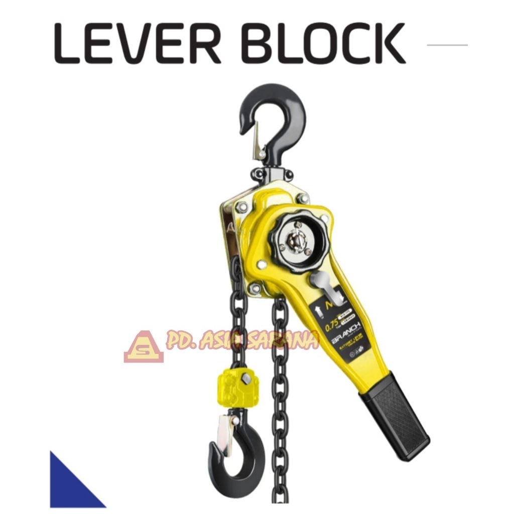 Lever Block 0.75T Ton x 1.5 Meter BRANCH BLB-175 Chain Hoist Takel Hook Kotrek Rantai