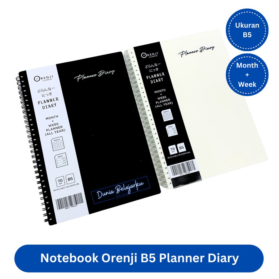 

Notebook Orenji Diary B5 Month Week Daily Planner Buku Agenda Catatan