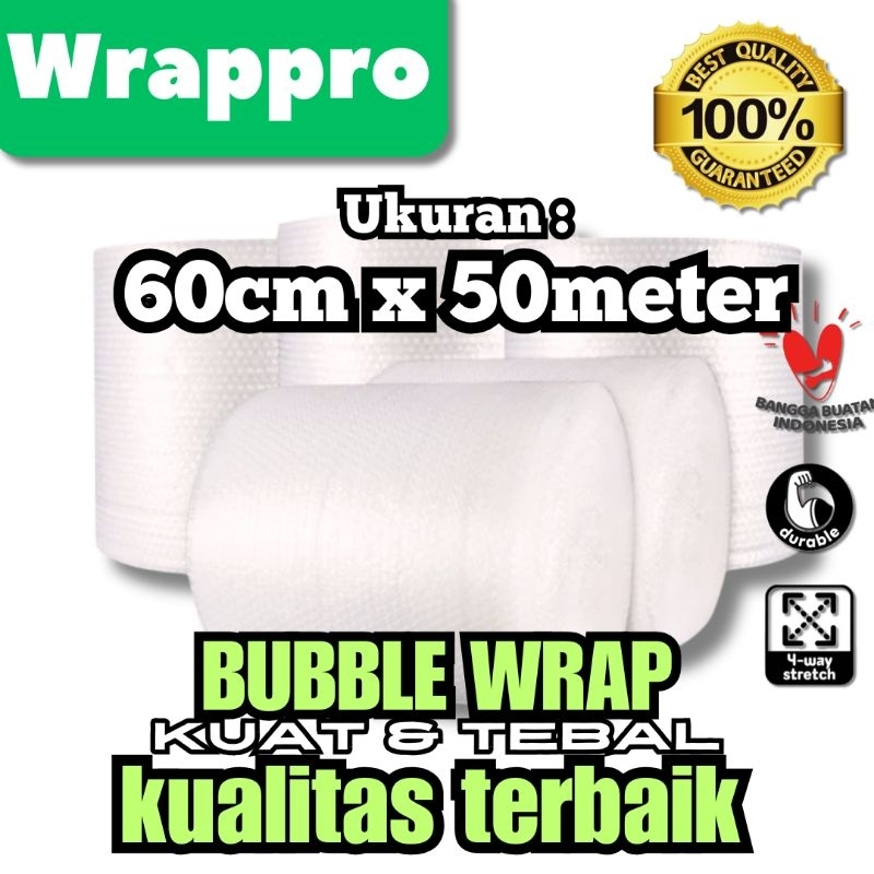 

Plastik Bubble Packing Online 60cm x 50m / Bubble Wrap Roll BENING HITAM Wrappro 60x50