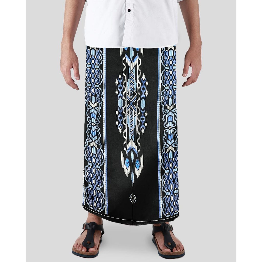 Sarung Mangga Gold Kembang DGW Hitam Biru GKDGW40