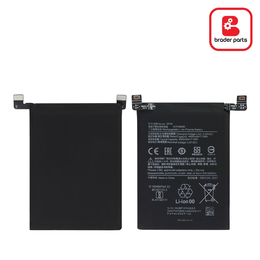 Braderparts Baterai Battery Batre BP49 for Xiaomi Poco F4 5G / K40S