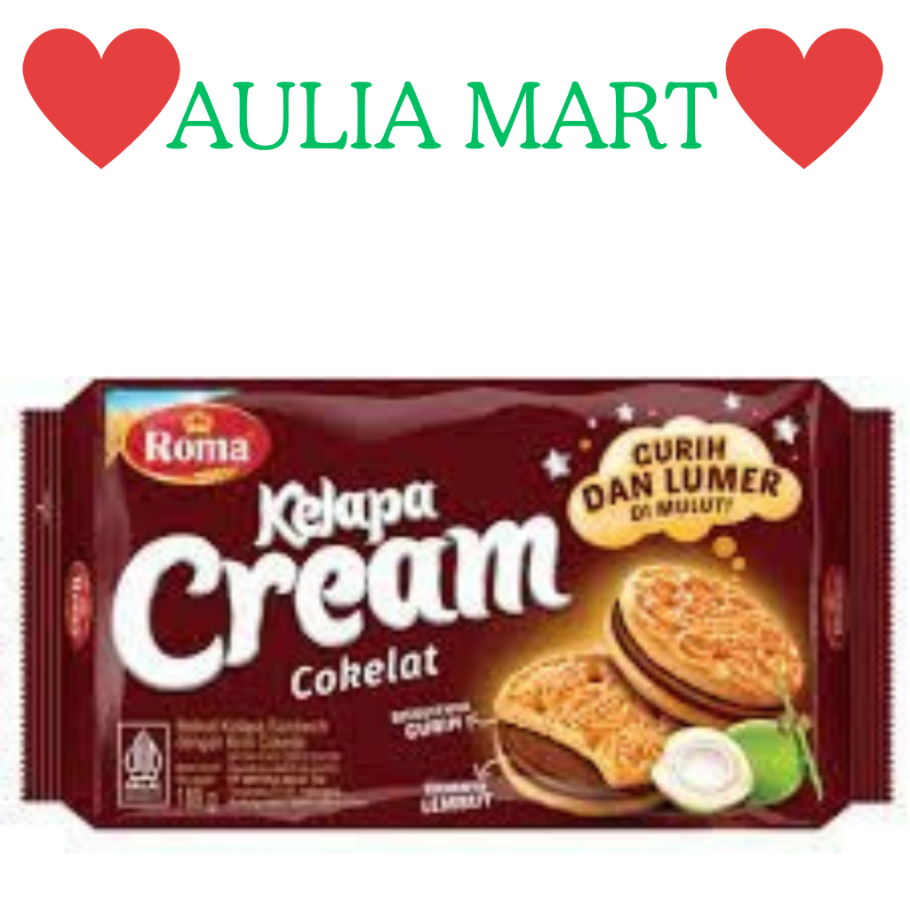 

Roma Kelapa Cream 180 gram - Biskuit Cream Susu Vanila, Cokelat