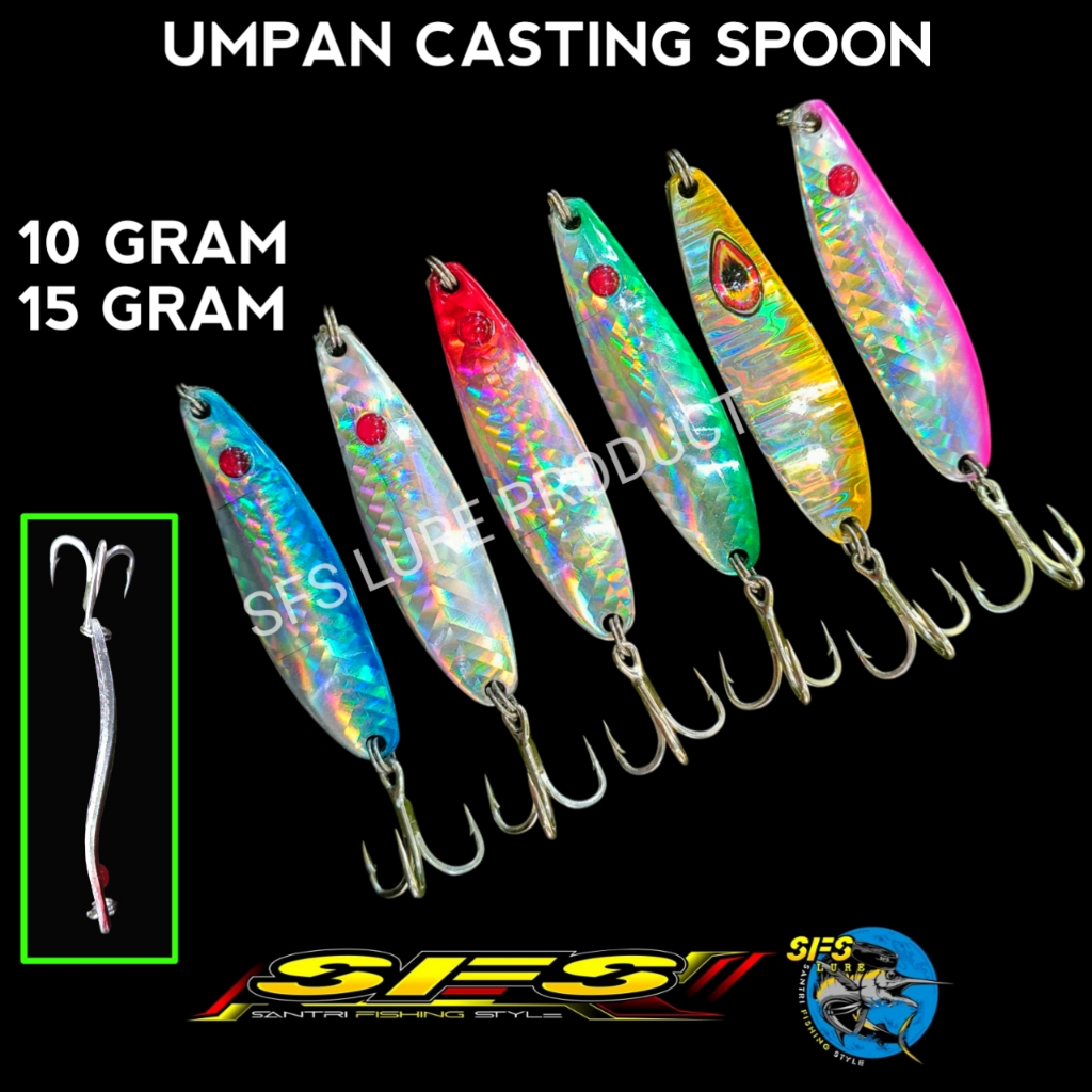 umpan casting spoon 10g/ 15gram umpan pancing umpan hampala umpan gt umpan spoon jig spon lure spoon