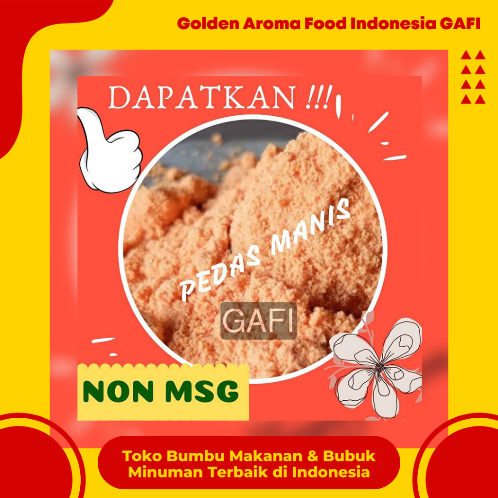 

Bumbu Tabur NON MSG Pedas Manis 1 Kg Enak Murah Bubuk Tabur Rasa Pedas Manis Halal NO MSG