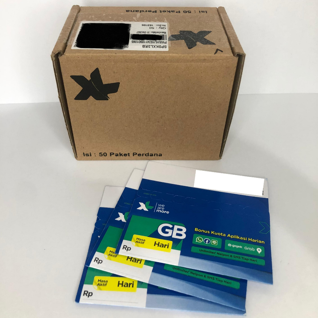 XL Kartu Perdana 0K, Paket 5Pcs, Kartu Perdana Kuota 3GB Nasional Seluruh Wilayah
