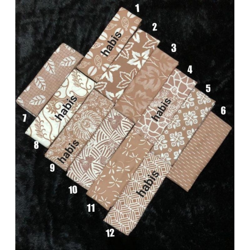 KAIN BATIK CAP  HALUS WARNA MOCCA COKLAT MUDA KREM