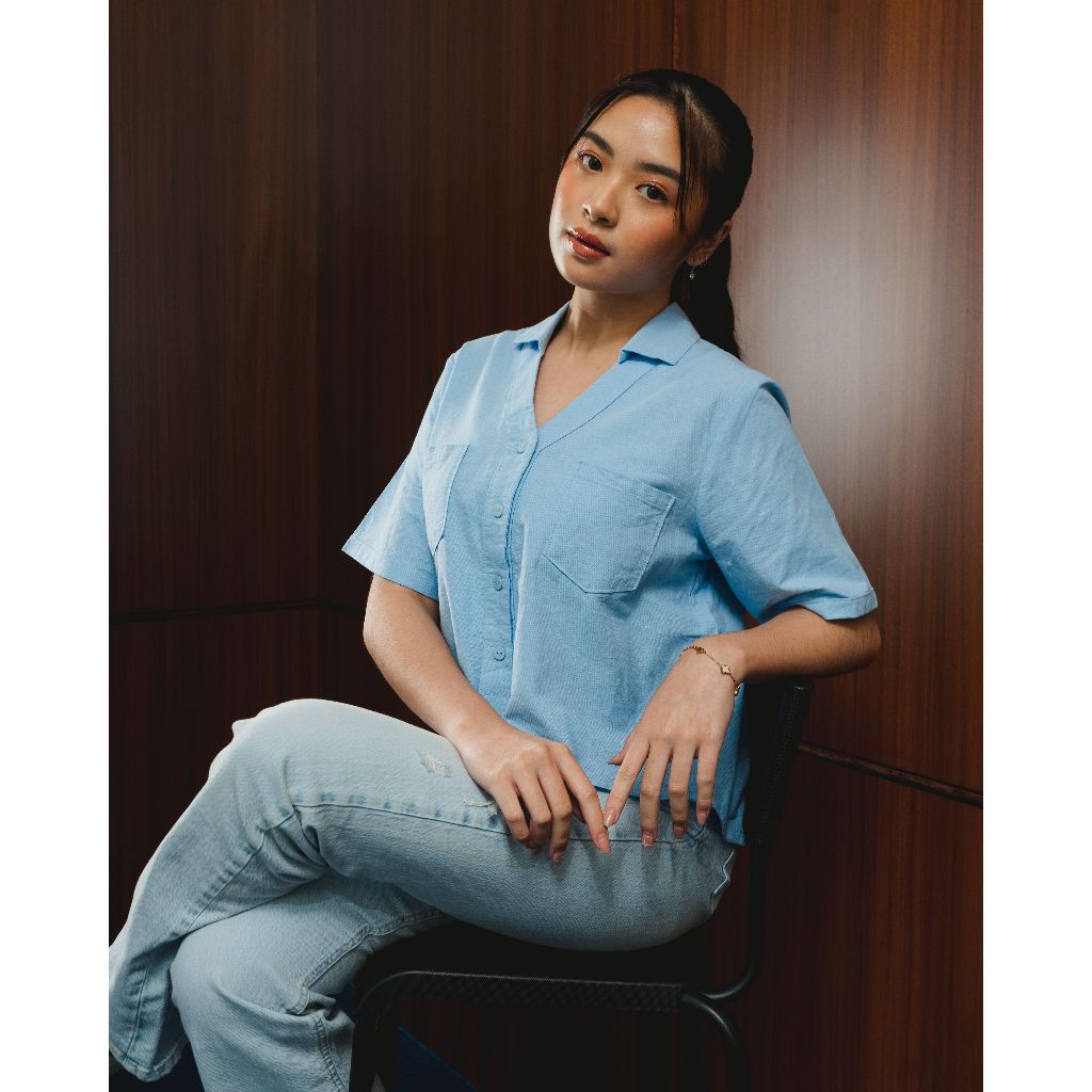 Nalure Irvin Crop Shirt | Kemeja Crop | Crop Top | Kemeja Linen | Linen Crop Top