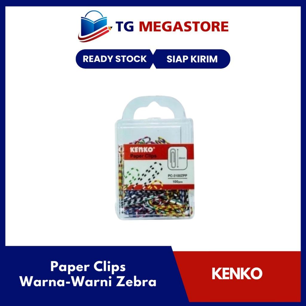 

Paper Clips Kenko Warna-Warni Zebra (Isi 100 Pcs)