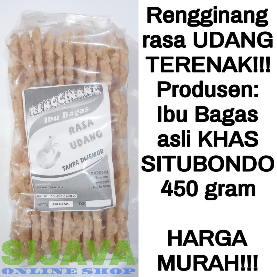 

RENGGINANG / Lorjuk asli SITUBONDO rasa UDANG 450 gram | merek Ibu Bagas